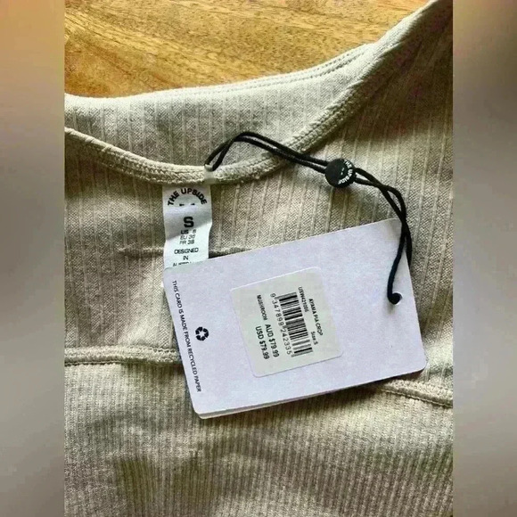 The Upside Ribbed Sports Bra Top - Size S - Heather Beige - Picture 3 of 7